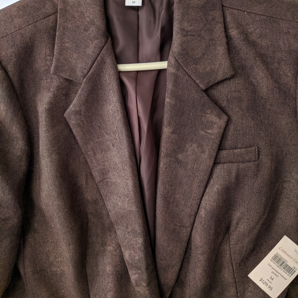 New with tags! Coldwater Creek Brown Blazer Sz 14